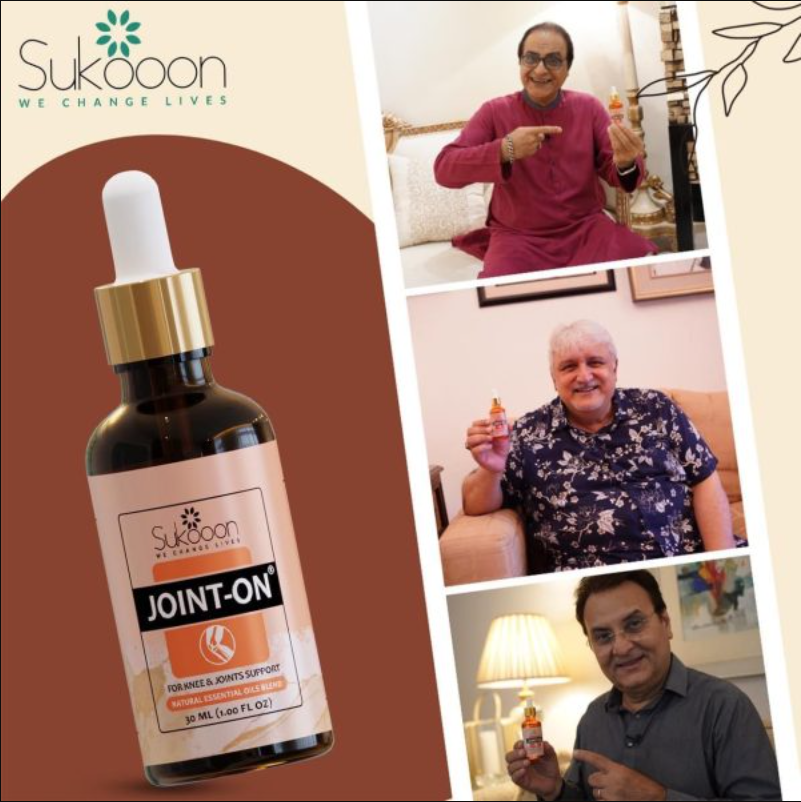 Sukoon Joint On Essential Oil Blend For Pain In Joints, Back Pain, Arthritis Pain, Knee Pain, Tennis Elbow, Strains And Sprains (30ml)